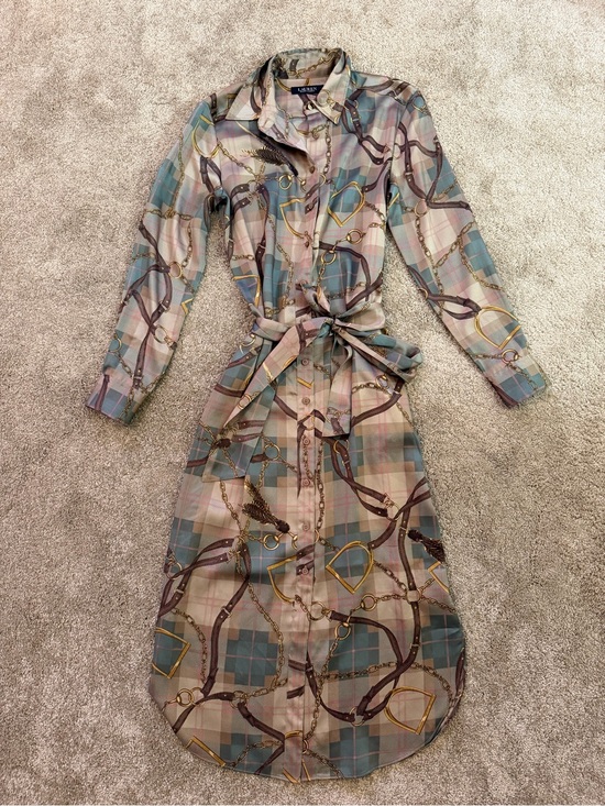 Ralph Lauren Dresses & Skirts - Ralph Lauren Shirt Dress with Chain & Stirrup Print